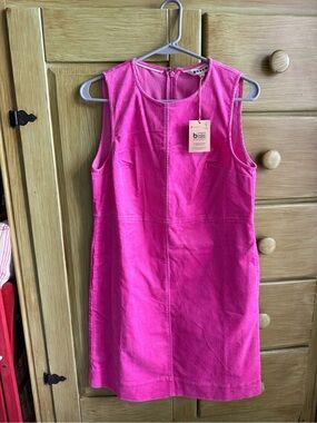 Boden Pia Cord Shift Dress in Phlox Pink